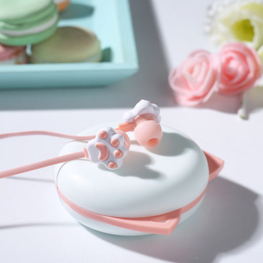 Kawaii Cat Paw Ear Earphone With Rotate Case